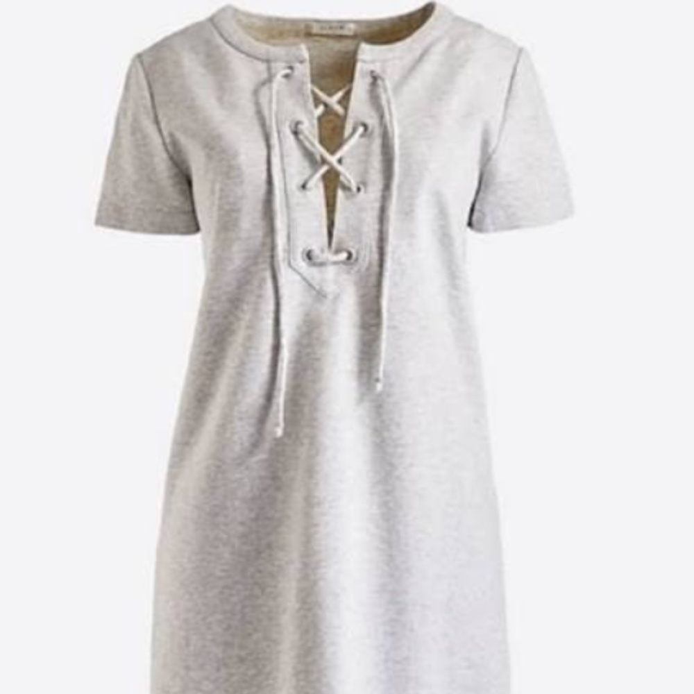 J. Crew lace up short sleeved dress - gray - XS